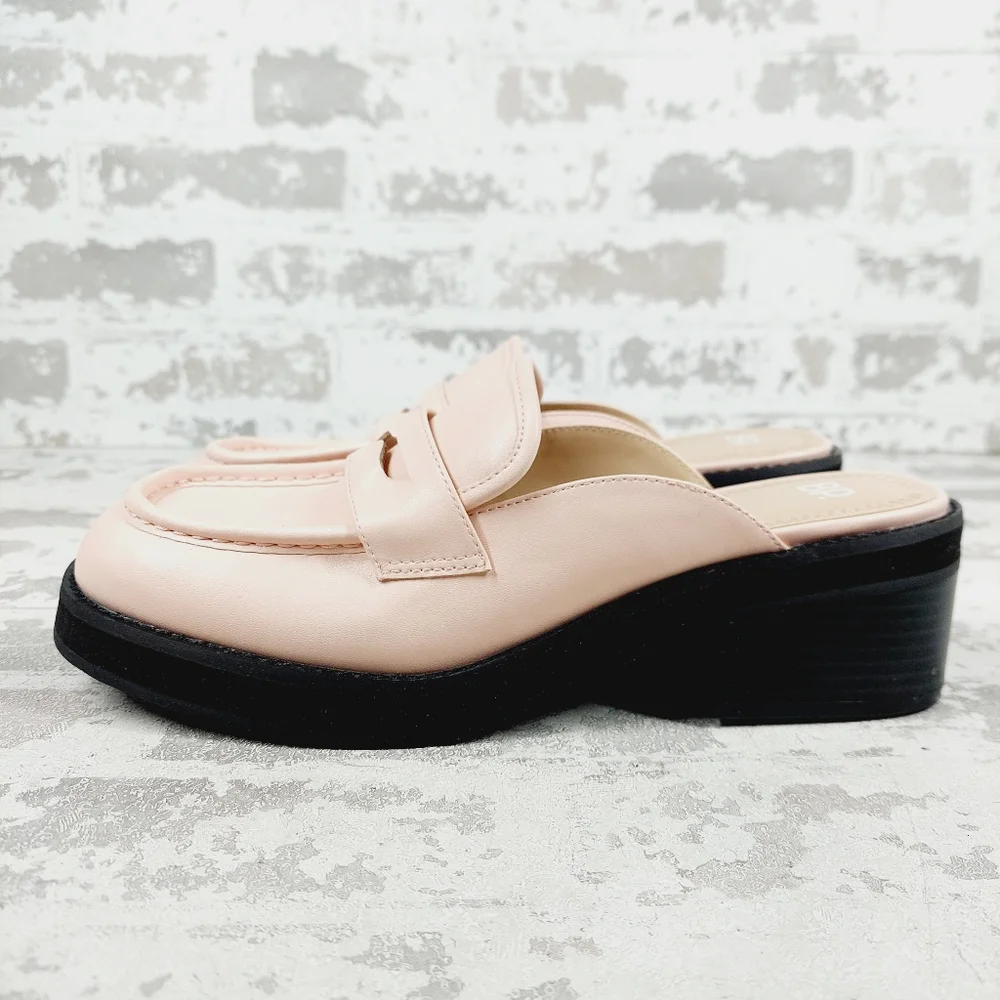 New BP.  Anikka Pink Blush Classic Look Loafer Mule W937